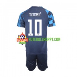 Camisola Júnior Croácia Modrić 10 Alternativa Equipamento Mundial 2022 Manga Curta