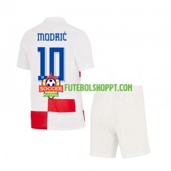 Camisola Júnior Croácia Modrić 10 Principais Equipamento Euro 2024 Manga Curta