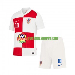Camisola Júnior Croácia Modrić 10 Principais Equipamento Euro 2024 Manga Curta