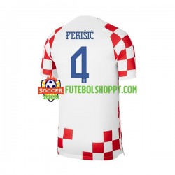 Camisola Homem Croácia Perisic 4 Principais Equipamento Mundial 2022 Manga Curta