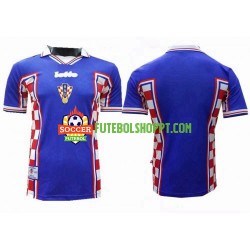 Camisola Homem Croácia Retro Alternativa Equipamento 1998 Manga Curta