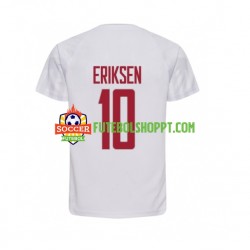 Camisola Homem Dinamarca Christian Eriksen 10 Alternativa Equipamento Mundial 2022 Manga Curta