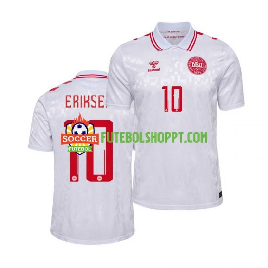 Camisola Homem Dinamarca Eriksen 10 Alternativa Equipamento Euro 2024 Manga Curta