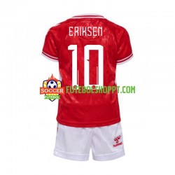 Camisola Júnior Dinamarca Eriksen 10 Principais Equipamento Euro 2024 Manga Curta