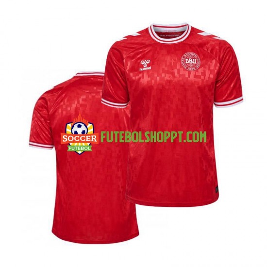 Camisola Homem Dinamarca Principais Equipamento Euro 2024 Manga Curta