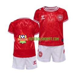 Camisola Júnior Dinamarca Principais Equipamento Euro 2024 Manga Curta
