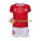 Camisola Júnior Dinamarca Principais Equipamento Euro 2024 Manga Curta