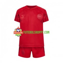 Camisola Júnior Dinamarca Principais Equipamento Mundial 2022 Manga Curta