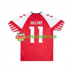 Camisola Homem Dinamarca Rasmus Hojlund 11 Principais Equipamento 2023-2024 Manga Curta