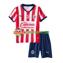 Camisola Júnior Deportivo Guadalajara Principais Equipamento 2024-2025 Manga Curta