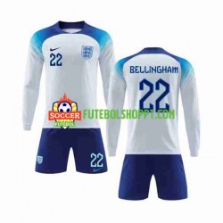 Camisola Júnior Inglaterra Bellingham 22 Principais Equipamento Copa do Mundo 2022 Manga Comprida