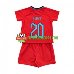 Camisola Júnior Inglaterra Foden 20 Alternativa Equipamento Mundial 2022 Manga Curta