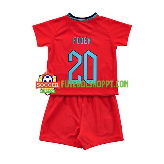Camisola Júnior Inglaterra Foden 20 Alternativa Equipamento Mundial 2022 Manga Curta