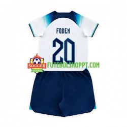 Camisola Júnior Inglaterra Foden 20 Principais Equipamento Mundial 2022 Manga Curta