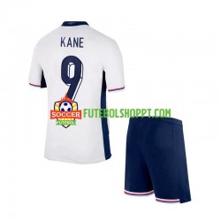 Camisola Júnior Inglaterra Harry Kane 9 Principais Equipamento Euro 2024 Manga Curta