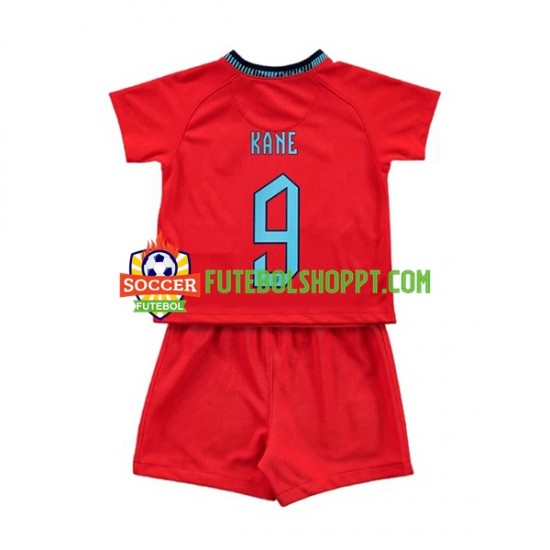Camisola Júnior Inglaterra Kane 9 Alternativa Equipamento Mundial 2022 Manga Curta