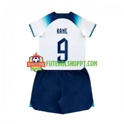Camisola Júnior Inglaterra Kane 9 Principais Equipamento Mundial 2022 Manga Curta