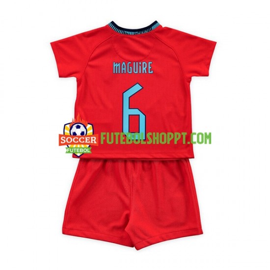 Camisola Júnior Inglaterra Maguire 6 Alternativa Equipamento Mundial 2022 Manga Curta