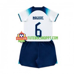 Camisola Júnior Inglaterra Maguire 6 Principais Equipamento Mundial 2022 Manga Curta