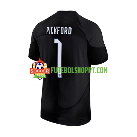 Camisola Homem Inglaterra Pickford 1 Guarda-redes Principais Equipamento Mundial 2022 Manga Curta