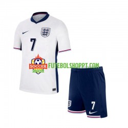 Camisola Júnior Inglaterra SAKA 7 Principais Equipamento Euro 2024 Manga Curta