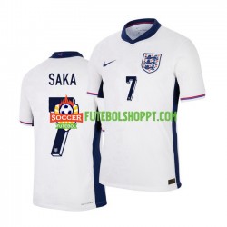 Camisola Homem Inglaterra Saka 7 Principais Equipamento Euro 2024 Manga Curta