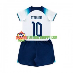 Camisola Júnior Inglaterra Sterling 10 Principais Equipamento Mundial 2022 Manga Curta