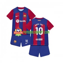Camisola Júnior FC Barcelona Ansu Fati 10 Principais Equipamento 2023-2024 Manga Curta