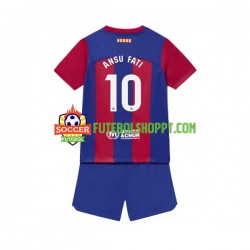Camisola Júnior FC Barcelona Ansu Fati 10 Principais Equipamento 2023-2024 Manga Curta
