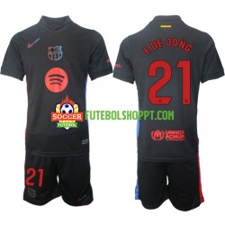 Camisola Júnior FC Barcelona F DE JONG 21 Alternativa Equipamento 2024-2025 Manga Curta