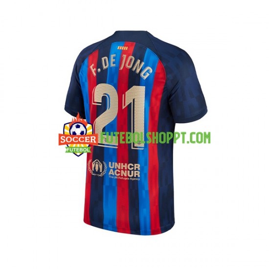 Camisola Homem FC Barcelona Frenkie de Jong 21 Principais Equipamento 2022-2023 Manga Curta