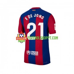 Camisola Homem FC Barcelona Frenkie de Jong 21 Principais Equipamento 2023-2024 Manga Curta