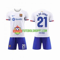 Camisola Júnior FC Barcelona Frenkie de Jong 21 Alternativa Equipamento 2023-2024 Manga Curta