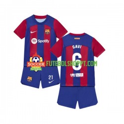 Camisola Júnior FC Barcelona Gavi 6 Principais Equipamento 2023-2024 Manga Curta