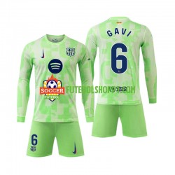 Camisola Júnior FC Barcelona Gavi 6 Terceiro Equipamento 2024-2025 Manga Comprida