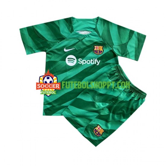 Camisola Júnior FC Barcelona Guarda-redes Principais Equipamento 2023-2024 Manga Curta