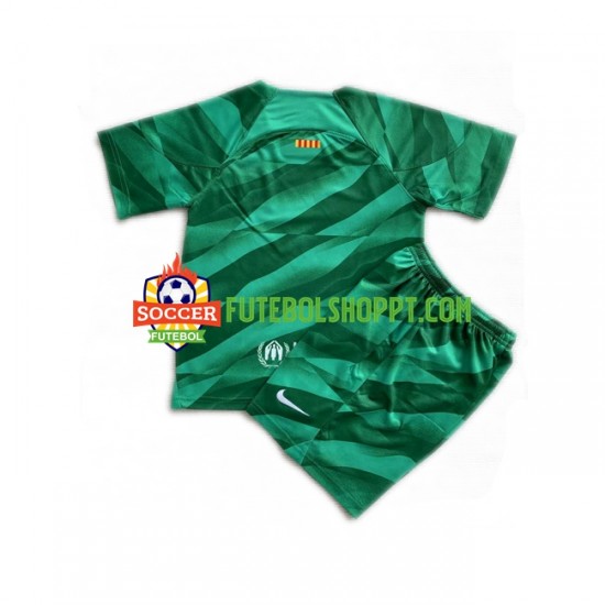 Camisola Júnior FC Barcelona Guarda-redes Principais Equipamento 2023-2024 Manga Curta