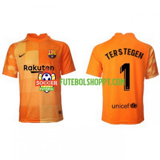 Camisola Homem FC Barcelona Ter Stegen 1 Guarda-redes Principais Equipamento 2021-2022 Manga Curta