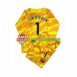 Camisola Júnior FC Barcelona Ter Stegen 1 Guarda-redes Quarto Equipamento 2023-2024 Manga Comprida