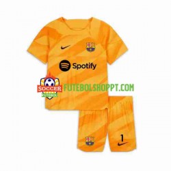 Camisola Júnior FC Barcelona Ter Stegen 1 Guarda-redes Quarto Equipamento 2023-2024 Manga Curta
