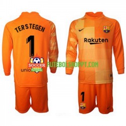 Camisola Júnior FC Barcelona Ter Stegen 1 Guarda-redes Principais Equipamento 2021-2022 Manga Comprida