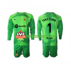 Camisola Júnior FC Barcelona Ter Stegen 1 Guarda-redes Principais Equipamento 2022-2023 Manga Comprida