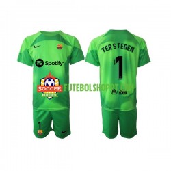 Camisola Júnior FC Barcelona Ter Stegen 1 Guarda-redes Principais Equipamento 2022-2023 Manga Curta