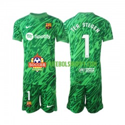 Camisola Júnior FC Barcelona Ter Stegen 1 Guarda-redes Principais Equipamento 2024-2025 Manga Curta