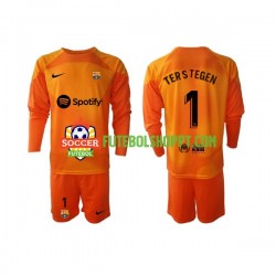 Camisola Júnior FC Barcelona Ter Stegen 1 Guarda-redes Terceiro Equipamento 2022-2023 Manga Comprida