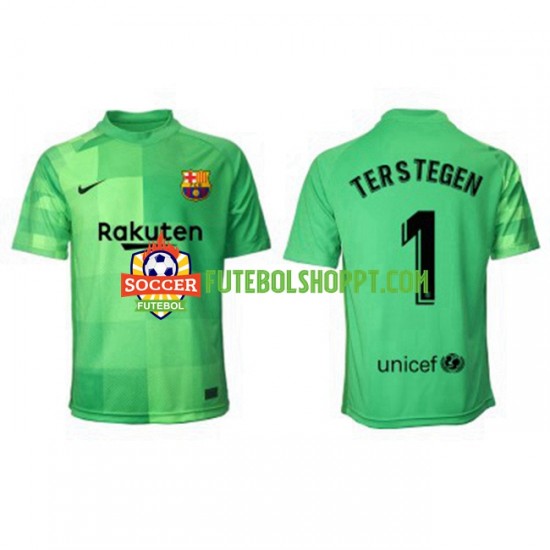 Camisola Homem FC Barcelona Ter Stegen 1 Guarda-redes Terceiro Equipamento 2021-2022 Manga Curta