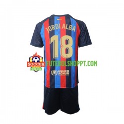 Camisola Júnior FC Barcelona Jordi Alba 18 Principais Equipamento 2022-2023 Manga Curta