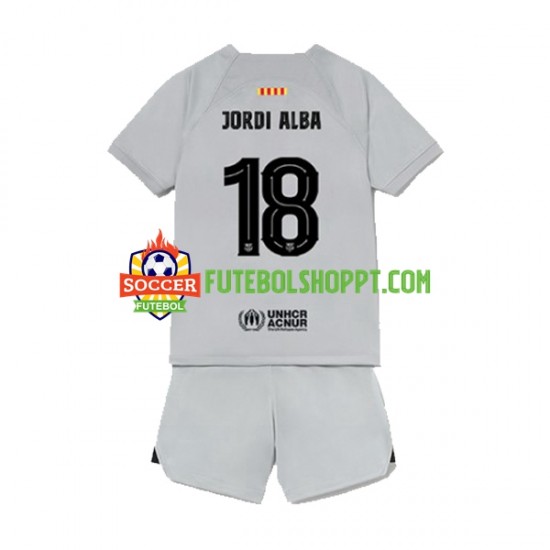 Camisola Júnior FC Barcelona Jordi Alba 18 Terceiro Equipamento 2022-2023 Manga Curta