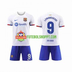 Camisola Júnior FC Barcelona LEWANDOWSKI 9 Alternativa Equipamento 2023-2024 Manga Curta
