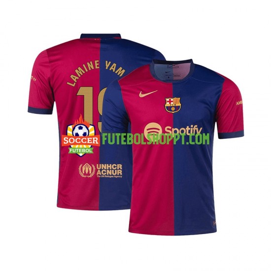 Camisola Homem FC Barcelona Lamine Yamal 19 Principais Equipamento 2024-2025 Manga Curta